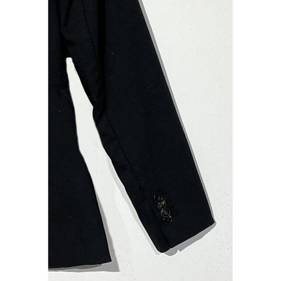 Massimo Dutti Classic Black Wool One-Button Career Blazer Jacket - Picture 7 of 12